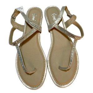 NWT Fioni silver and crystal sandals Size 10